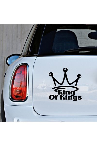 MIGNATIS Autocolant cu text și coroană King Of King 25cm - Negru