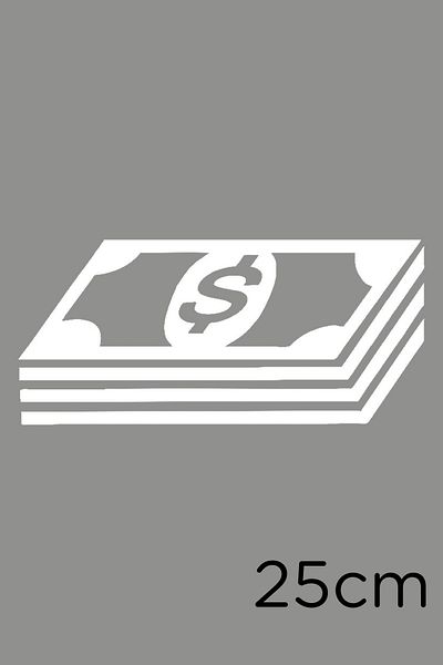 MIGNATIS Bancnotă Dolar Bani Autocolant Pastă 25cm - Alb