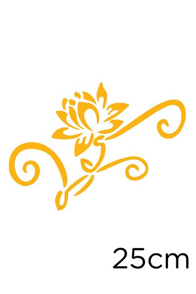 MIGNATIS Water Lily Flower Patterned 25cm Yellow Sticker - Wide Large Leaf