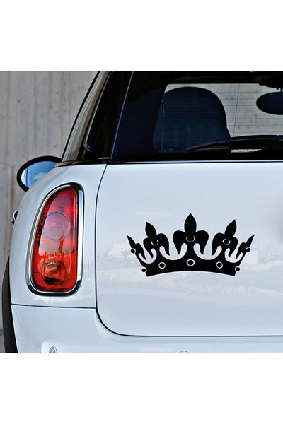 MIGNATIS Autocolant de lipire Stciker cu coroană rege detaliată 25 cm - negru