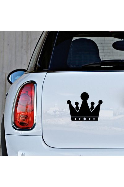 MIGNATIS Autocolant Auto Modificat Coroana Prințesei Cu Detaliu Partea Inferioară 25cm - Negru