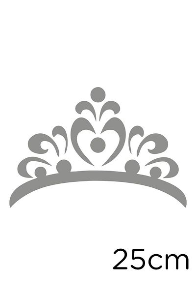 MIGNATIS Flower Pattern Shaped Princess Crown Sticker Paste 25cm - Gray