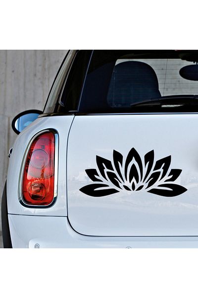 MIGNATIS Lotus Flower Pattern 25cm Sticker - Leaf and Black