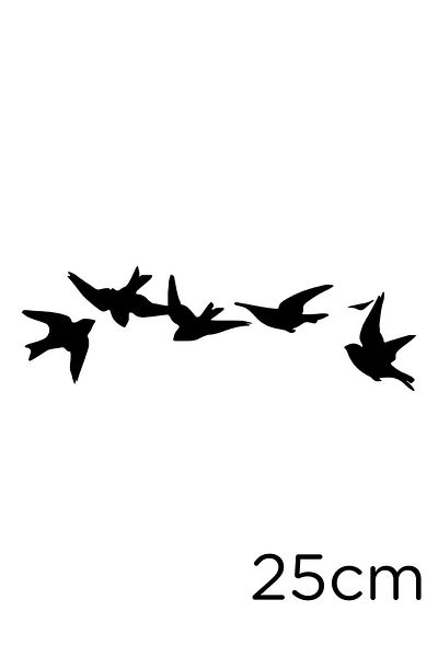 MIGNATIS Autocolant Paste Swallows Flying in Flock 25cm - Negru
