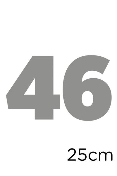 MIGNATIS ملصق لاصق للأرقام رقم 46، مقاس 25 سم - رمادي