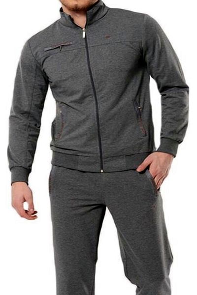 Marco Ferry Sparkling Anthracite Men's Turtleneck Tracksuit Set (battal Boy)(19130)