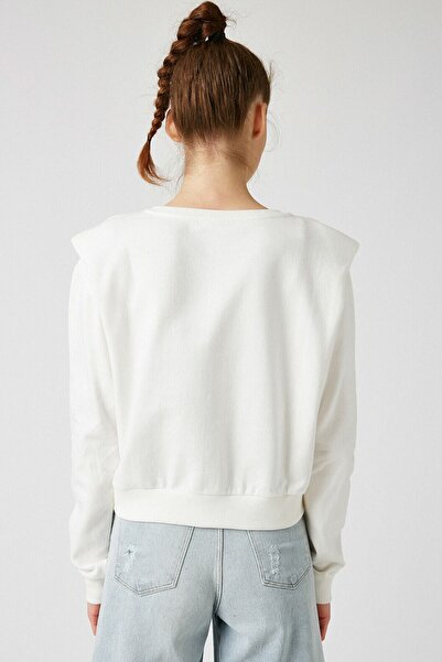 Koton Γυναικείο φούτερ εκρού 1KAL68550OK