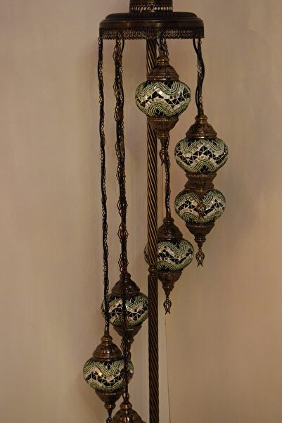 karlıkturistik Lambader Çoklu Elişi Sarkıt Camlı,mozaik Ayaklı Lambader,dekoratif Köşe Lambası Model 12