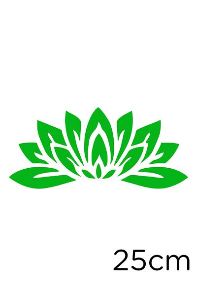 MIGNATIS Green Lotus Flower Pattern 25cm Sticker - Leaf and Large
