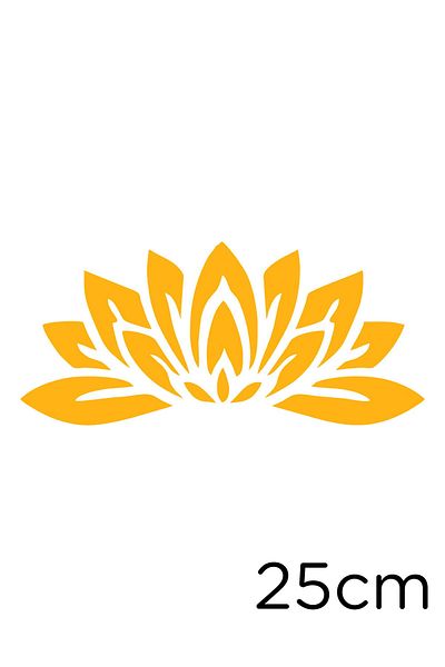 MIGNATIS 25cm Sticker with Yellow Lotus Flower Pattern - Leaf and Wide Large