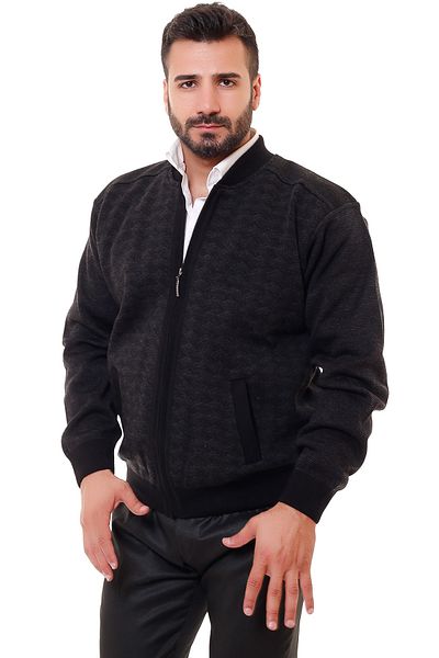 K KARBEY Battal Lined Steel Knitted Knitwear Coat