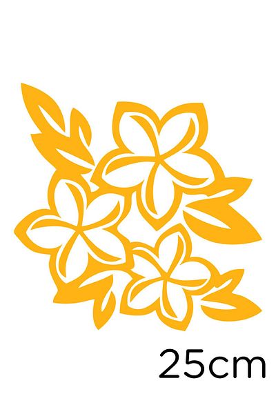 MIGNATIS Flowers And Leaves Wall Modified Car Sticker 25cm - Yellow