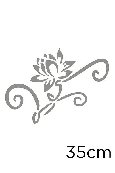 MIGNATIS Wide Large Leaf Water Lily Flower Sticker Paste 35cm - Gray