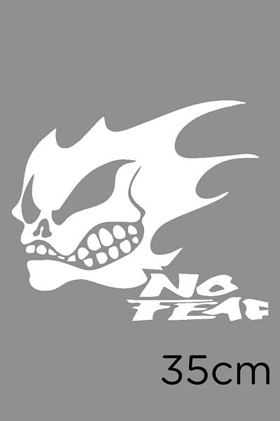 MIGNATIS Autocolant pentru accesorii pentru vehicule No Fear Sponsor Skull 35cm - Alb