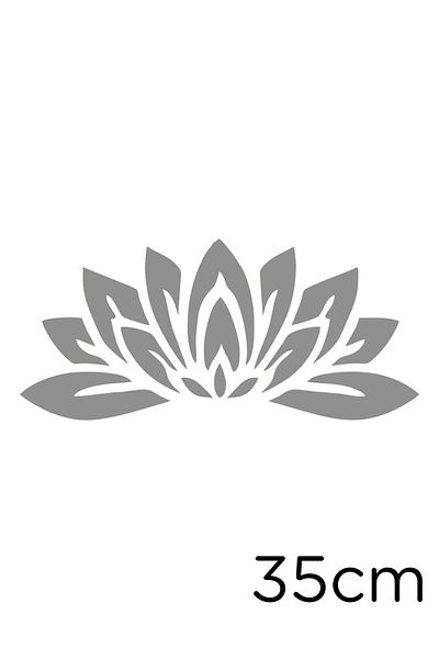 MIGNATIS Lotus Flower Patterned 35cm Grey Sticker - Leaf and Gluing Effect