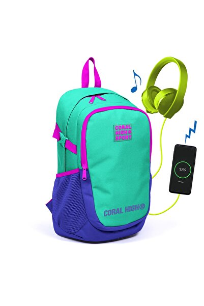 Coral High Su Yeşili Lavanta Iki Bölmeli Kilit Tokalı Usb Şarjlı Kulaklık Çık...