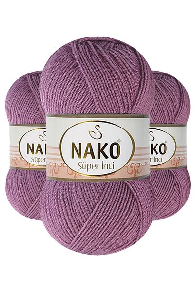 NAKO Super Pearl 00569 (Dark Rose Dried) Hand Knitting Yarn/Wool 5 Pieces