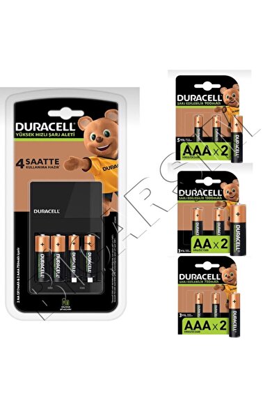 Duracell Cef 14 Pil Şarj Cihazı 4 Adet 750 Mah Aaa 4 Adet 1300 Mah Aa 2 Adet 900 Mah Aaa Şarjlı Piller