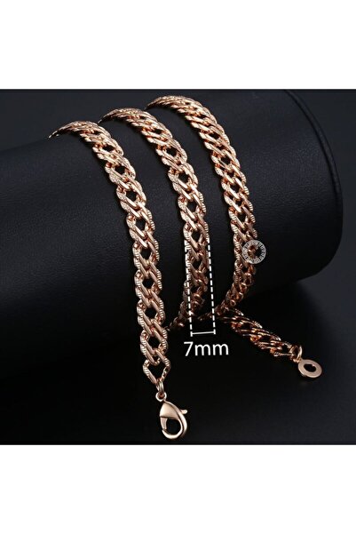 Venedik Tilki Kuyruğu Desenli Vıntage Zincir Kolye(ROSE GOLD)