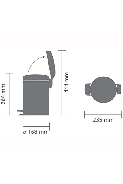 Brabantia Pedal Bin 10 Years Warranty Stainless Steel Newicon3 Lt Matt Black