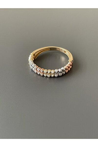 14 KUYUMCULUK Üç Renk Iki Sıra Dorika Yüzük