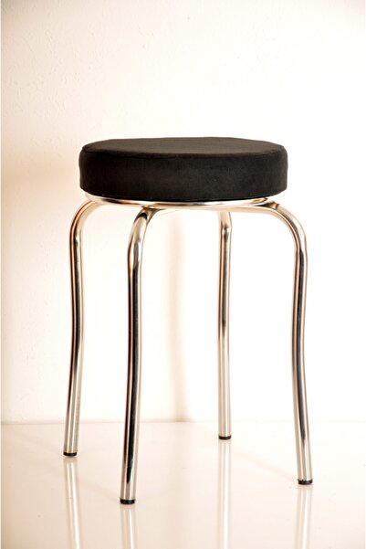 yılmaz masacılık 4 Adet Siyah Tay Tüyü Profil Tabure Metal Tabure Mutfak Tabu...