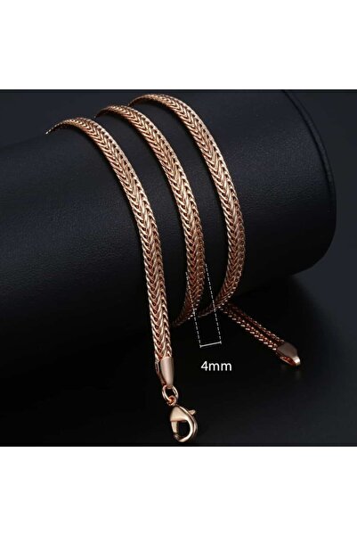 AstoriaSilver Venedik Tilki Kuyruğu Desenli Vıntage Zincir Kolye (ROSE GOLD)