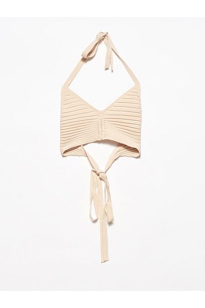 Dilvin 1011 Fűzős Hátsó Kötött Bustier-bézs