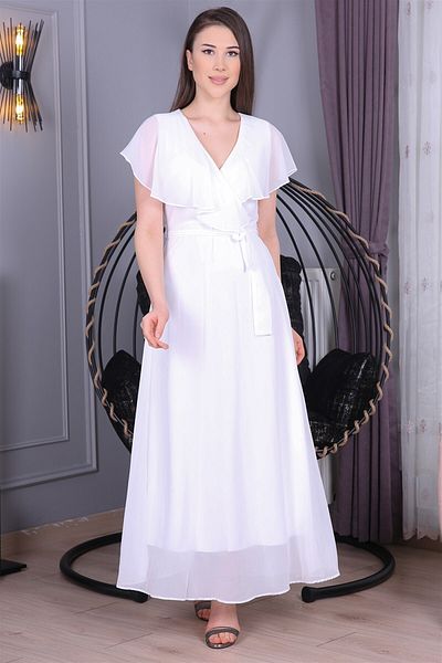 Neşeli Butik Γυναικείο φόρεμα με φόδρα με κορδόνια με λεπτομέρειες Nb8047