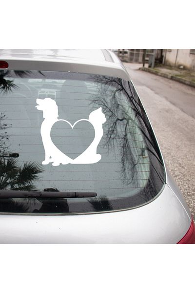 MIGNATIS Autocolant Paste Pentru Câine, Pisică și Inimă Petshop 35cm - Alb