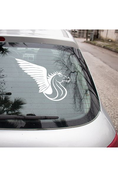 MIGNATIS Autocolant Pegasus Cal Zburător înaripat Lipire 35cm - Alb