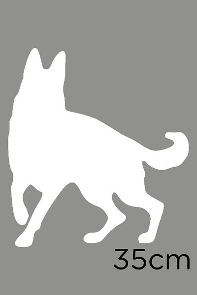 MIGNATIS Autocolant Câine Ciobănesc German Etichetă Pastă 35cm - Alb