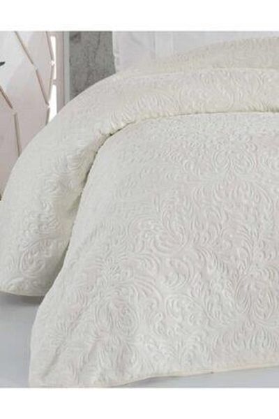 Sarar Cream Double Blanket Patterned and Embossed