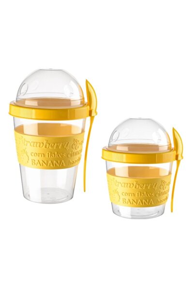 Titiz Plastik Yellow Take'N Go Yogurt Container 600 ml
