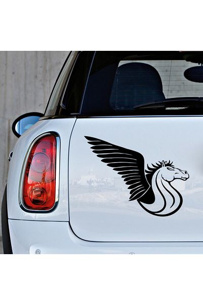MIGNATIS Autocolant Pegasus Cal Zburător înaripat Lipire 35cm - Negru