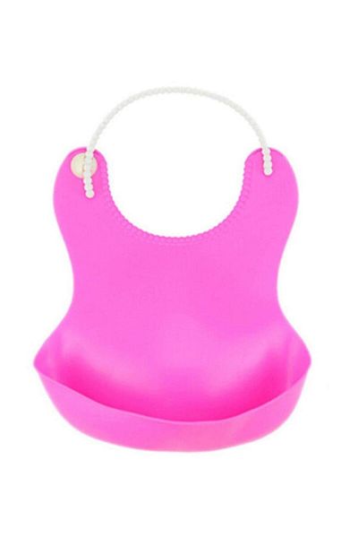 Buffer Pink Plastic Baby Bib - Against Spills