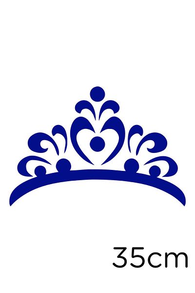 MIGNATIS Flower Pattern Shaped Princess Crown Sticker Pasting 35cm - Navy Blue