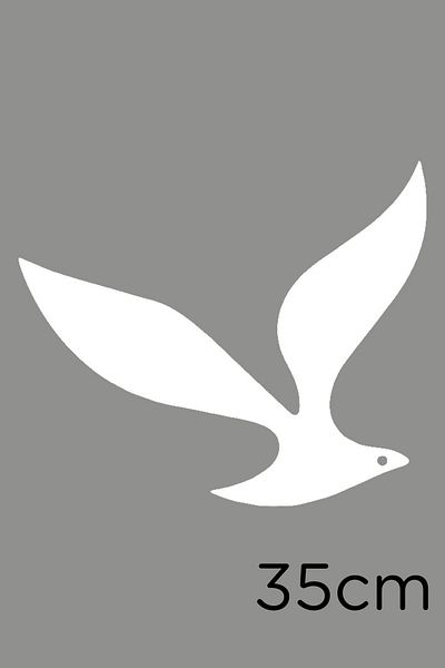MIGNATIS Autocolant Albatros Bird Paste pentru Auto Vehicul și Perete 35cm - Alb