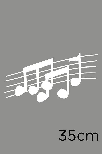MIGNATIS Autocolant cu note de muzică Stand Over Five Lines 35cm - Alb