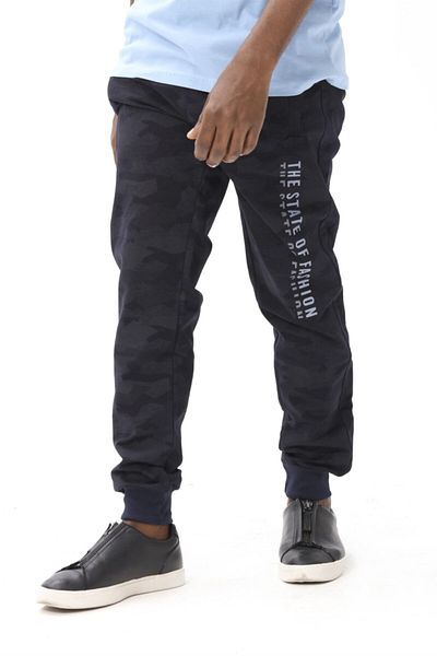 Giyim Dünyası Ανδρικό Skinny Leg Camouflage Pogi Φούτερ Navy Blue 2471