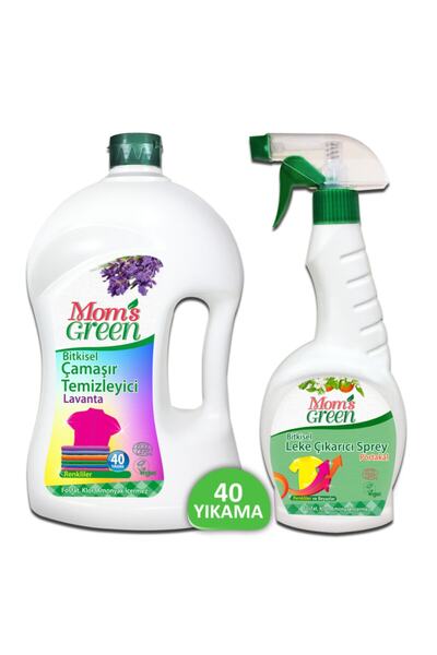 Mom's Green 2'li Set Bitkisel Çamaşır Temizleyici Renkliler 40 Yıkama - Leke ...