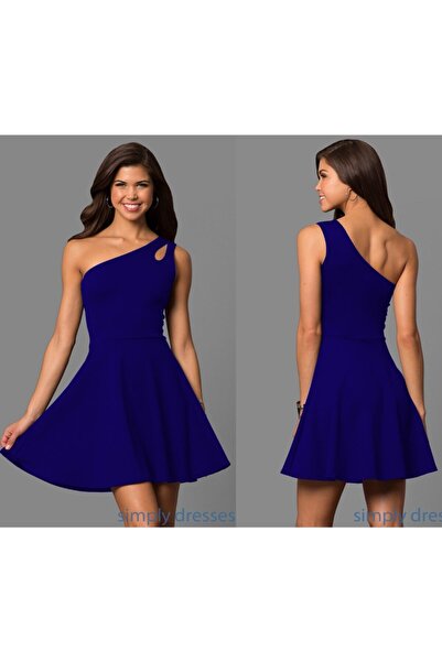 vuvutasarım Saks Еластична тканина Одноплечова міні-сукня Tkn-320