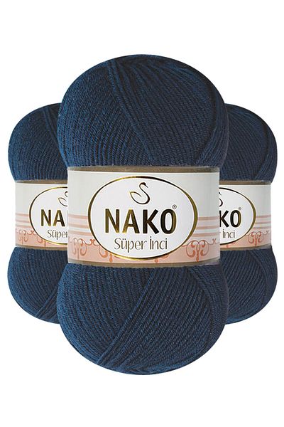 NAKO Super Pearl 03088 (Navy Blue) Hand Knitting Yarn/Wool 5 Pieces