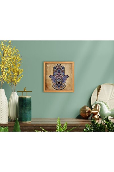 Bk Gift Home Fatmanın Eli El Yapımı Ahşap Çerçeveli Tablo-5
