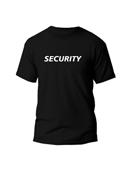 HobyUsa Tricou unisex negru cu imprimeu de securitate