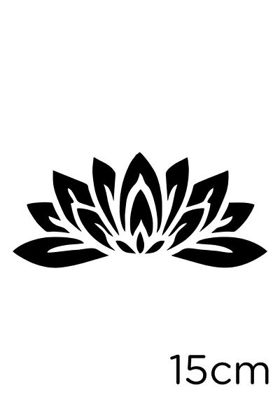 New Jargon Lotus Flower Sticker Pasting with Wide Large Leaf 15cm - Black