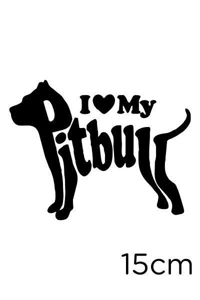 New Jargon Autocolant pentru vehicul I Love My Pitbull Dog 15cm - Negru