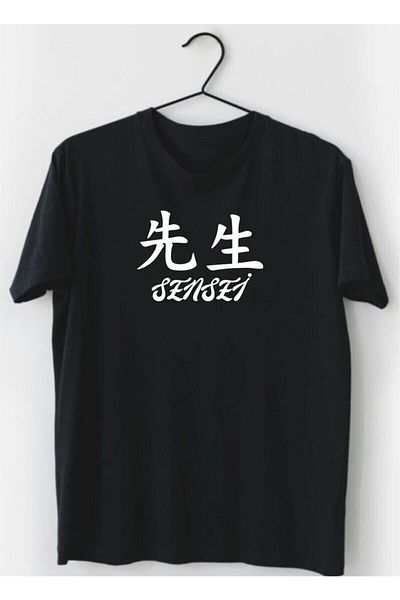 HobyUsa Sensei Japanese Design Unisex Black Tshirt
