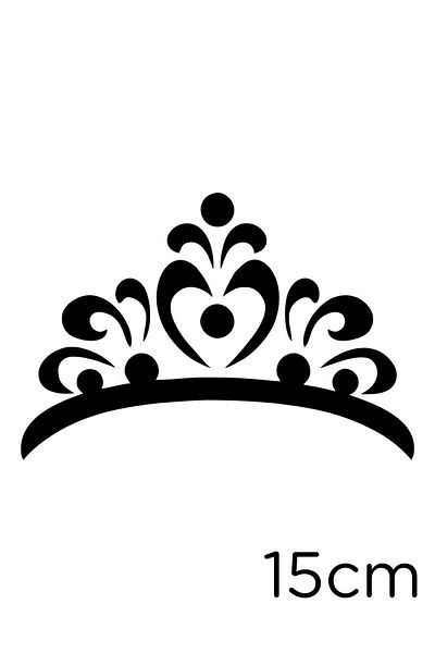 New Jargon Flower Pattern Shaped Princess Crown Sticker Pasting 15cm - Black