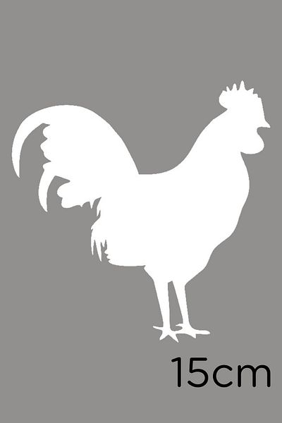 New Jargon Autocolant Noble Standing Sea Rooster 15cm - Alb